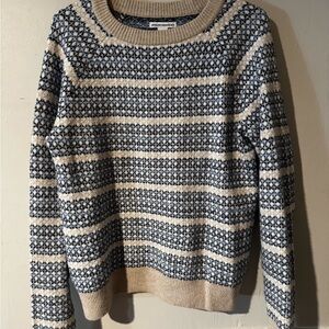 Amazon Essentials Navy and Cream Patterned Sweater